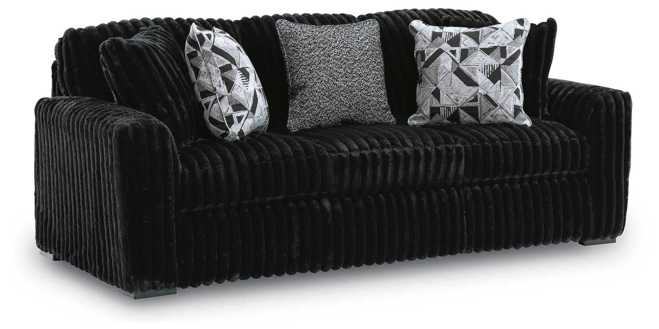 Midnight-Madness Sofa, Loveseat and Oversized Accent Ottoman