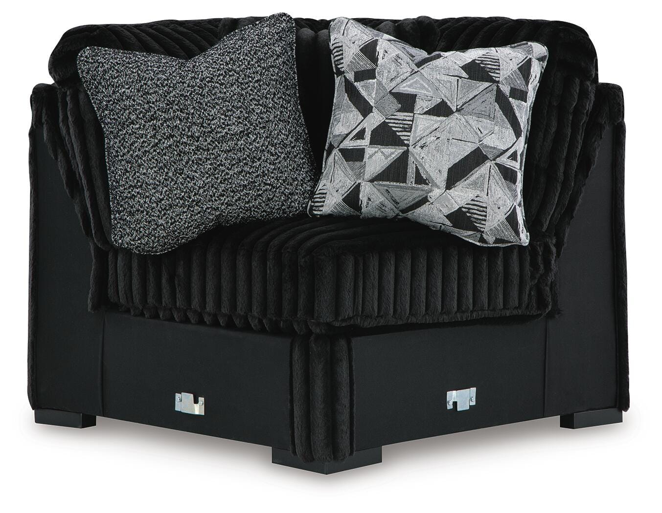 Midnight-Madness 4-Piece Sectional and Oversized Accent Ottoman