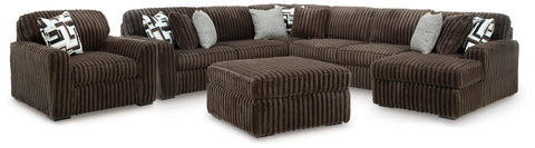 Nightfall 4-Piece Sectional with Chaise, Oversized Chair and Ottoman