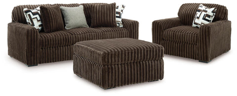Nightfall Sofa, Oversized Chair and Accent Ottoman
