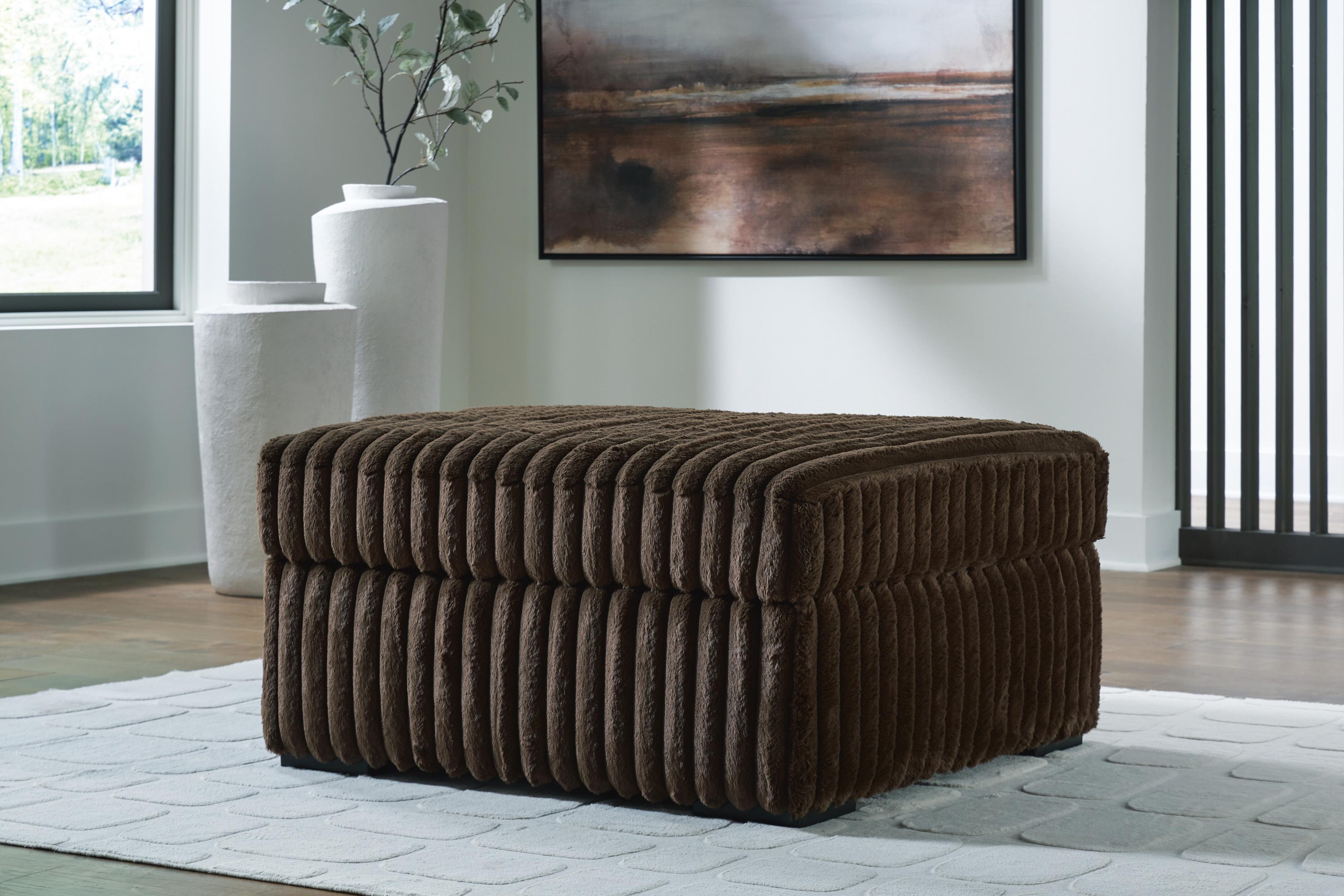 Midnight-Madness 3-Piece Double Chaise Sectional and Ottoman
