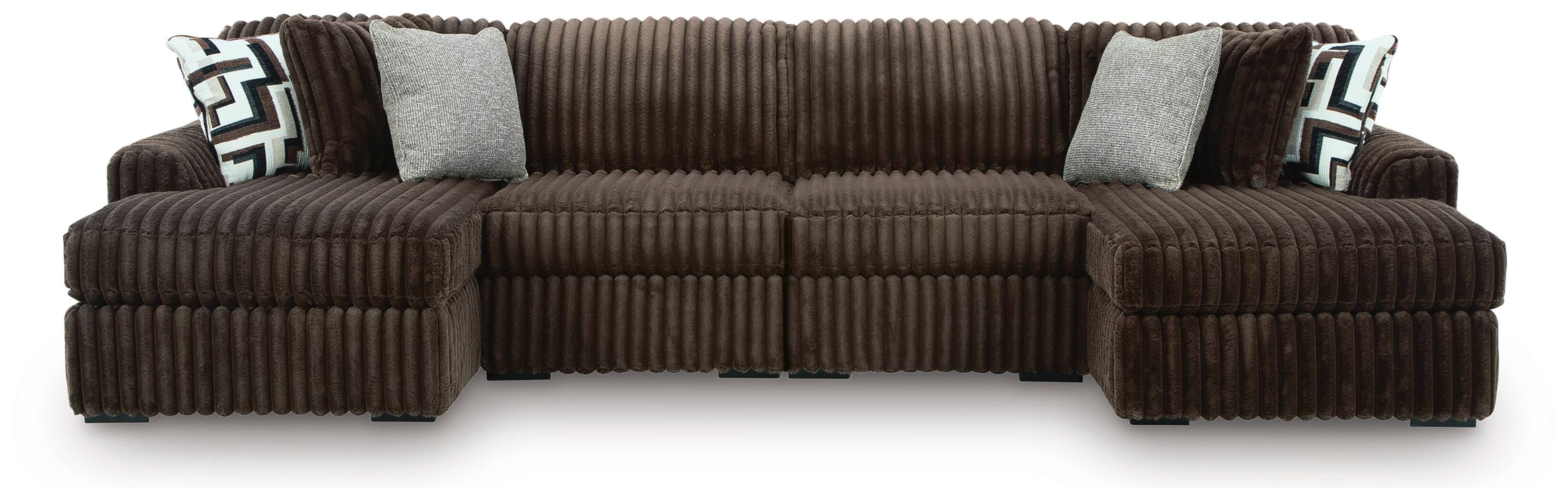 Midnight-Madness 4-Piece Double Chaise Sectional