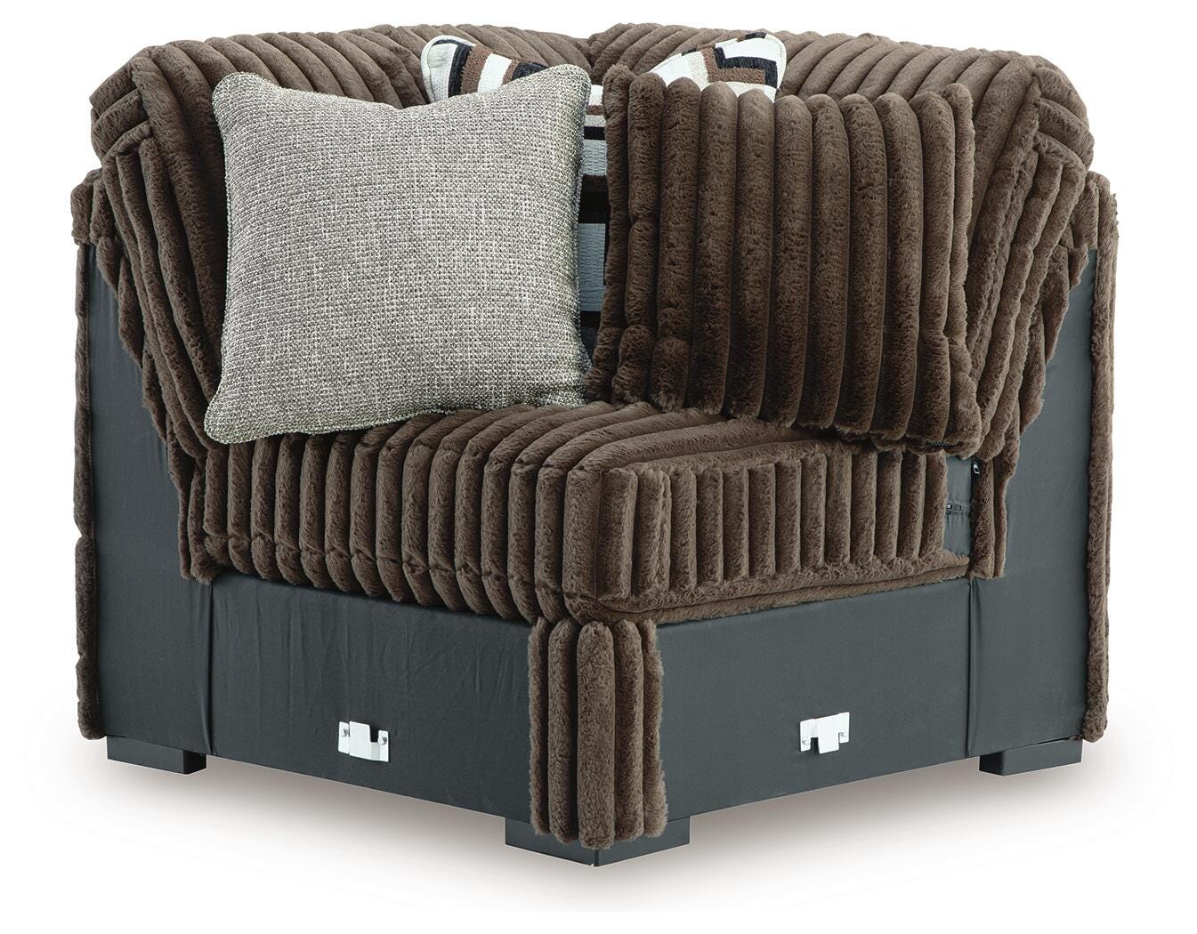 Midnight-Madness 4-Piece Sectional and Oversized Accent Ottoman