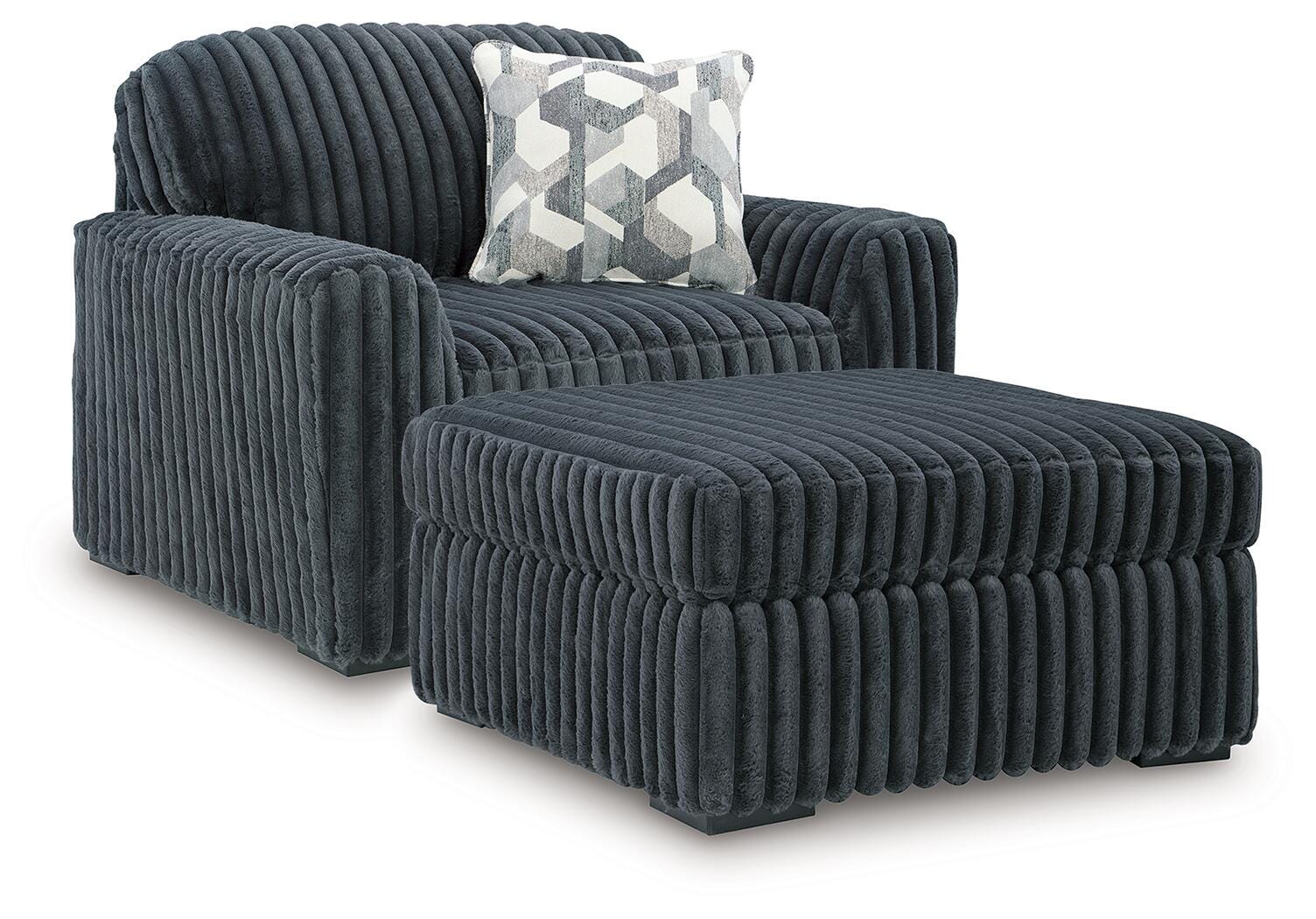 Midnight-Madness Oversized Chair and Ottoman