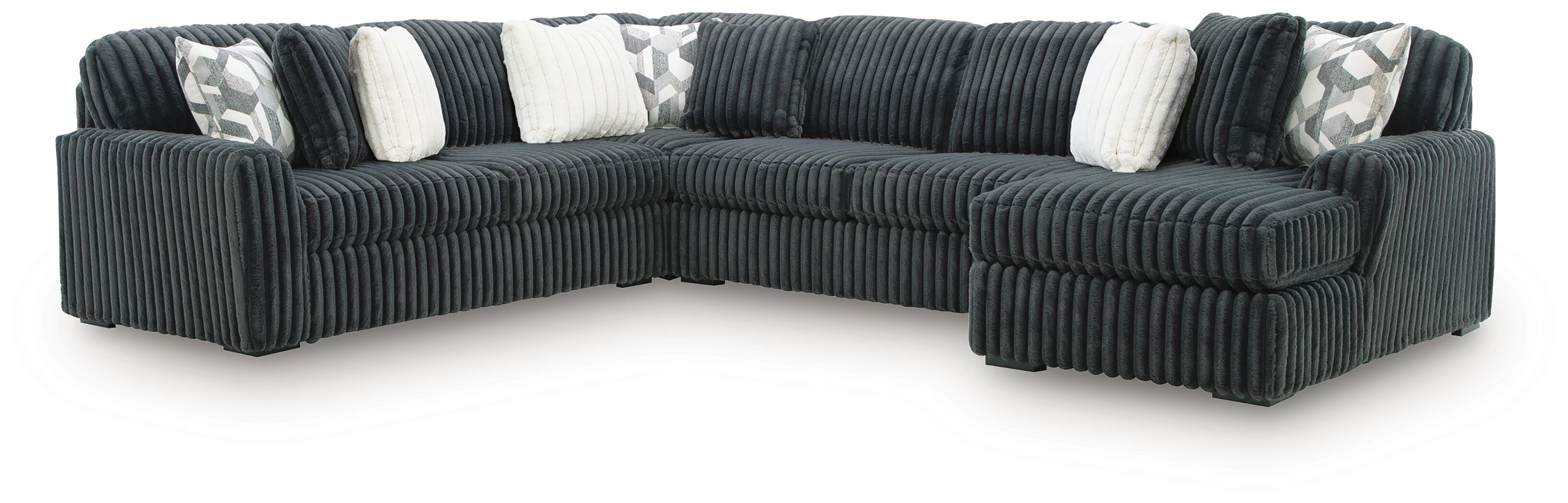 Midnight-Madness 4-Piece Sectional with Chaise
