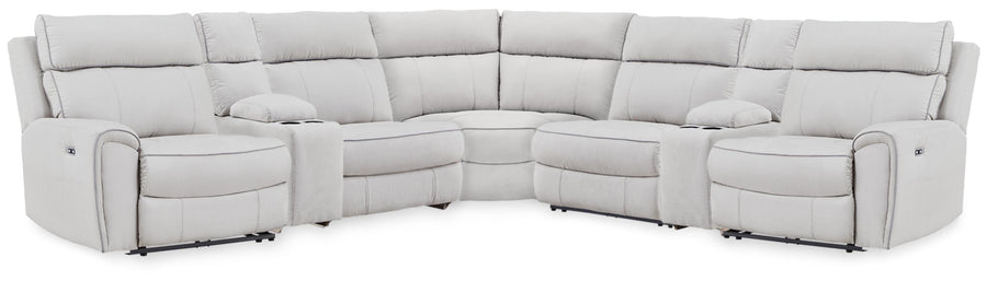 Social Pointe 7-Piece Reclining Sectional with Storage Consoles