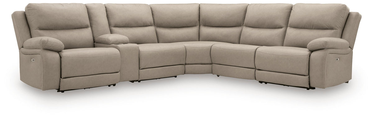 Narwhal Place 6-Piece Reclining Sectional with Storage Console