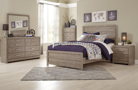 Culverbach Panel Bed with Mirrored Dresser and Chest