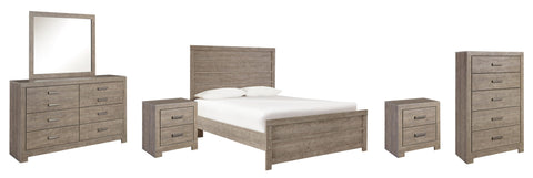 Culverbach Panel Bed, Dresser, Mirror, Chest and 2 Nightstands