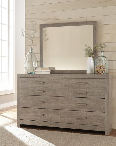 Culverbach Panel Bed with Mirrored Dresser and Chest