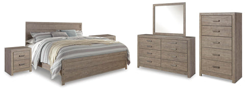 Culverbach Panel Bed, Dresser, Mirror, Chest and 2 Nightstands