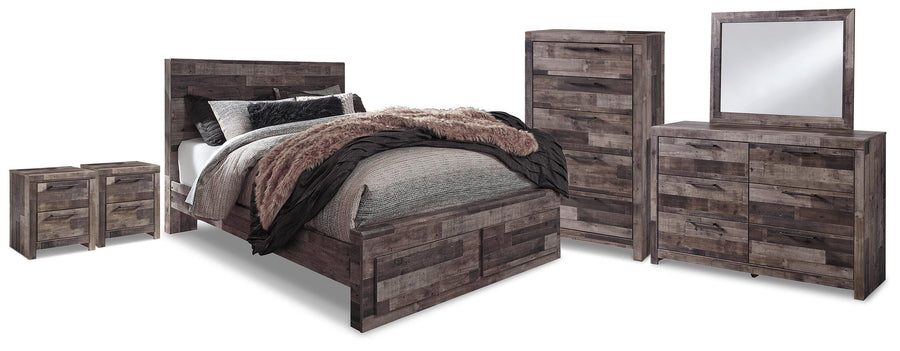 Kensley Storage Bed, Dresser, Mirror, Chest and 2 Nightstands