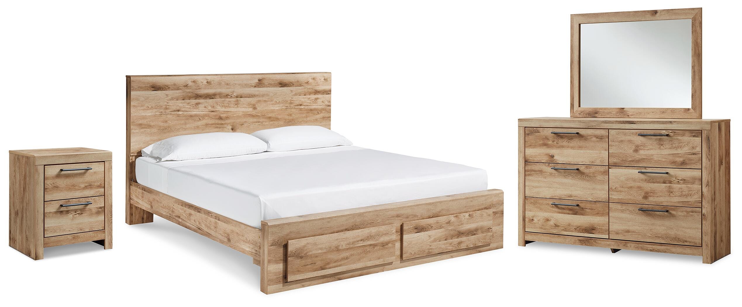 Hyanna Panel Storage Bed, Dresser, Mirror and Nightstand