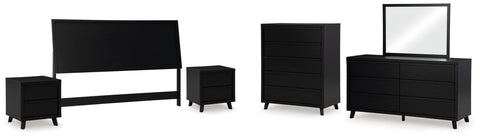 Danziar Panel Headboard, Dresser, Mirror, Chest and 2 Nightstands