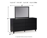Danziar Panel Headboard, Dresser, Mirror and 2 Nightstands
