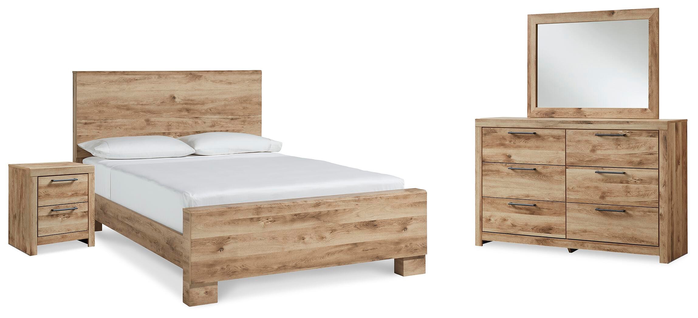 Hyanna Panel Bed, Dresser, Mirror and Nightstand