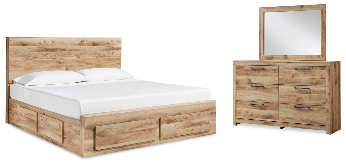 Weston Panel Storage Bed with 2 Under Bed Storage Drawer, Dresser and Mirror