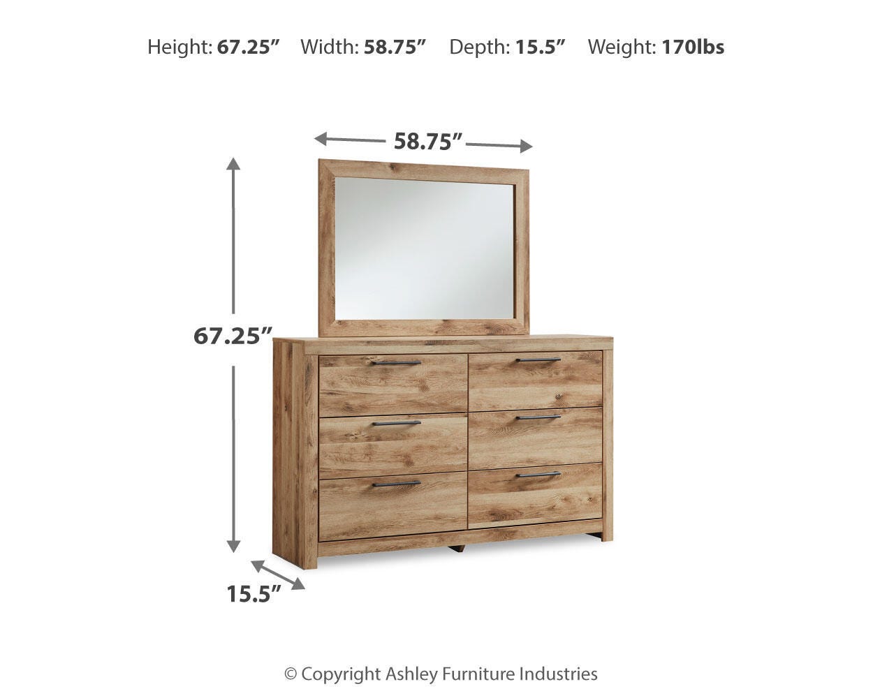 Hyanna Dresser, Mirror and 2 Nightstands
