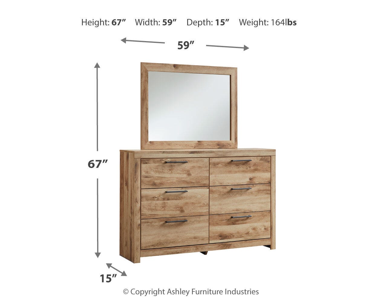 Hyanna Panel Bed with 2 Side Storage, Dresser, Mirror and Nightstand