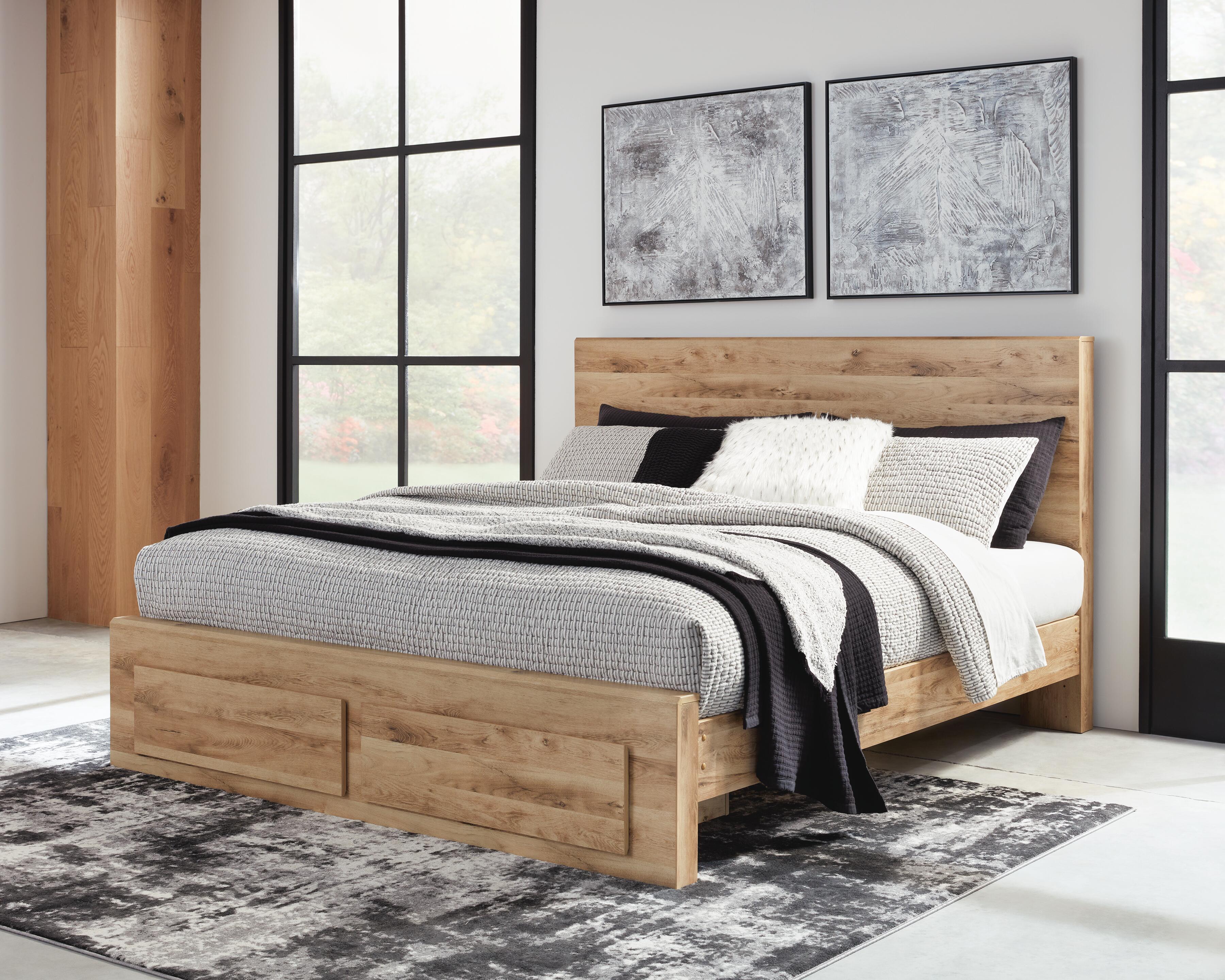 Hyanna Panel Storage Bed, Dresser, Mirror and Chest