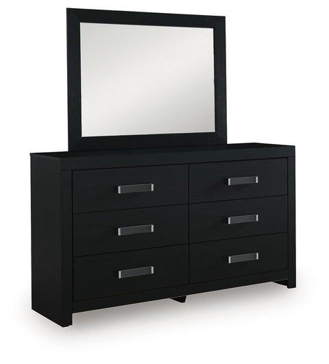 Maeling Upholstered Panel Bed, Dresser and Mirror