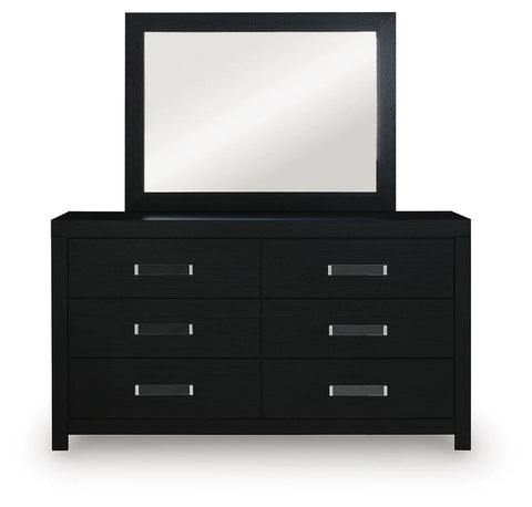 Maeling Upholstered Panel Bed, Dresser and Mirror