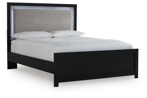 Maeling Upholstered Panel Bed, Dresser and Nightstand
