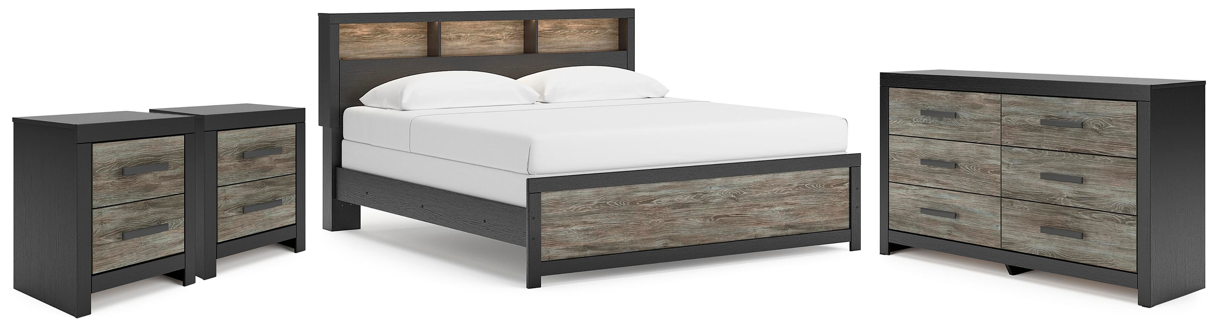 Broachmyn Panel Bed, Dresser and 2 Nightstands