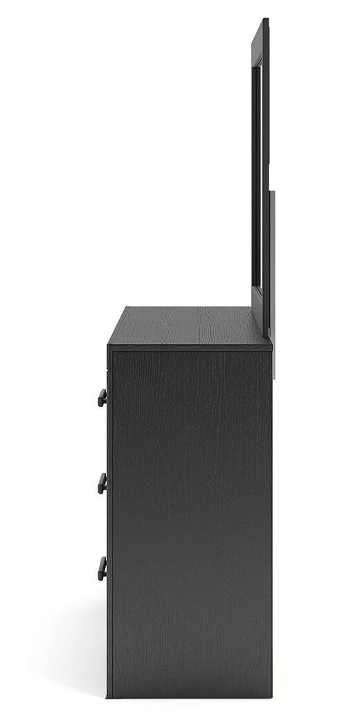Dunridge Bookcase Panel Bed, Dresser, Mirror and Nightstand