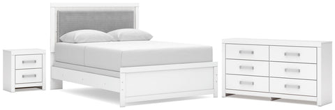 Maeling Upholstered Panel Bed, Dresser and Nightstand