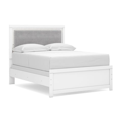Maeling Upholstered Panel Bed, Dresser and Mirror