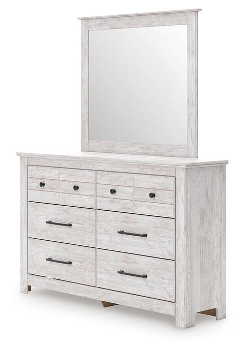 Makidern Panel Bed, Dresser, Mirror and Nightstand