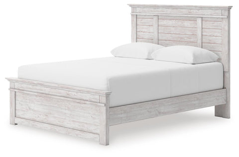 Makidern Panel Bed with Storage, Dresser and Mirror
