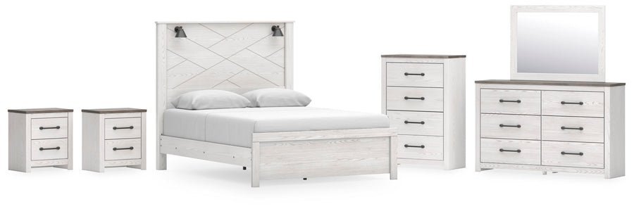Gerridan Panel Bed, Dresser, Mirror, Chest and 2 Nightstands