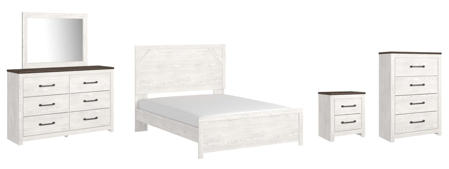 Gerridan Panel Bed with Mirrored Dresser, Chest and Nightstand