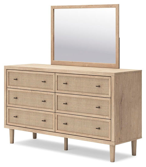 Cielden Panel Bed with Mirrored Dresser