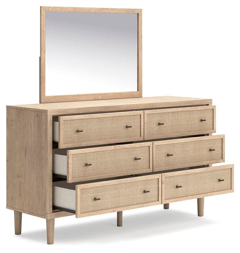 Cielden Panel Bed with Mirrored Dresser