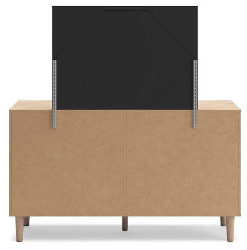 Cielden Panel Bed with Mirrored Dresser