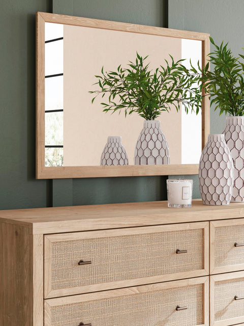 Cielden Panel Bed with Mirrored Dresser
