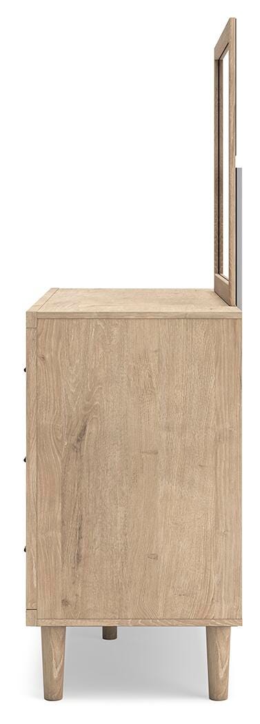 Cielden Panel Bed with Mirrored Dresser