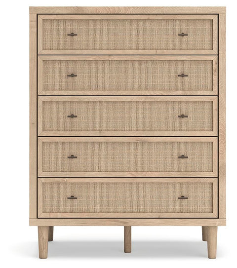Cielden Upholstered Bed with Roll Slats, Dresser, Mirror, Chest and Nightstand