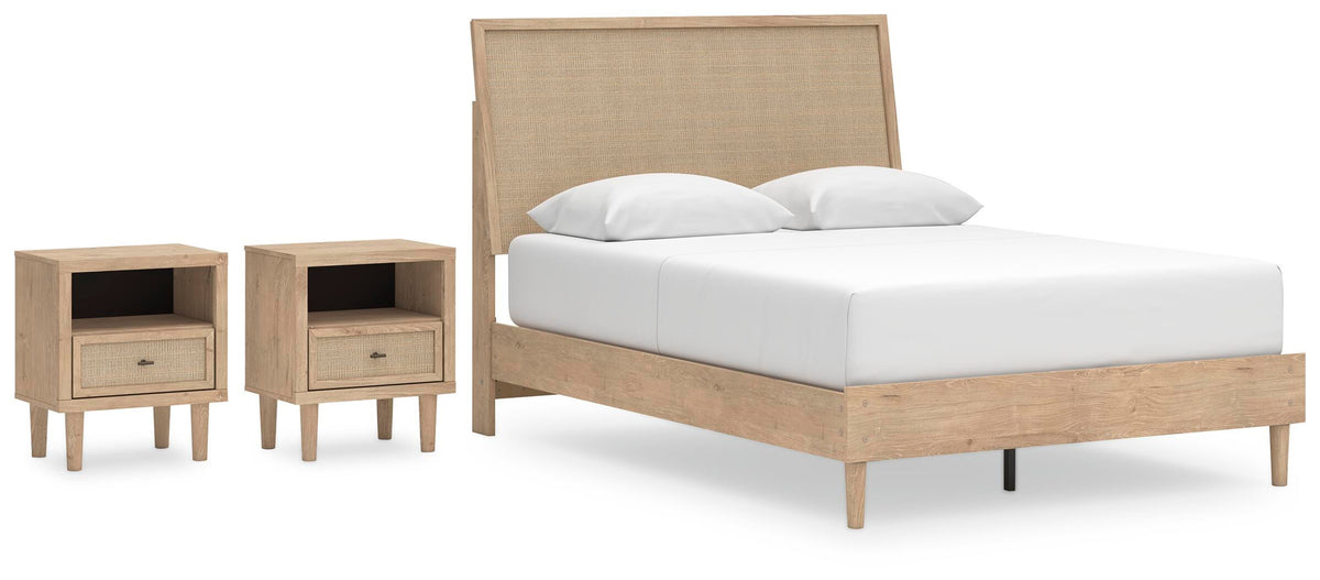 Cielden Panel Bed with 2 Nightstands