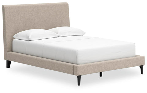 Cielden Upholstered Bed with Roll Slats, Dresser, Mirror, Chest and Nightstand
