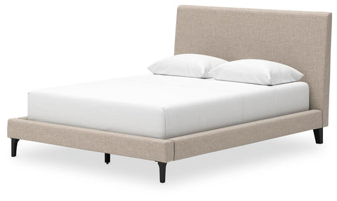 Cielden Upholstered Bed with Roll Slats, Dresser, Mirror, Chest and Nightstand
