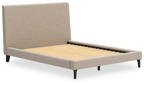 Cielden Upholstered Bed with Roll Slats, Dresser and Nightstand