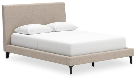Cielden Upholstered Bed with Roll Slats and Dresser
