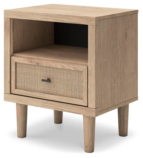 Cielden Upholstered Bed with Roll Slats, Dresser and Nightstand