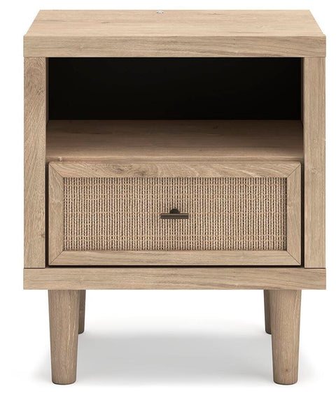 Cielden Upholstered Bed with Roll Slats, Dresser and Nightstand
