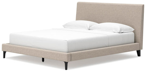 Cielden Upholstered Bed with Roll Slats, Dresser and Mirror