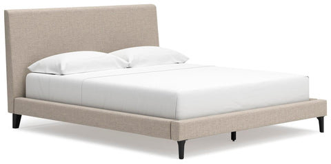 Cielden Upholstered Bed with Roll Slats, Dresser, Mirror, Chest and Nightstand